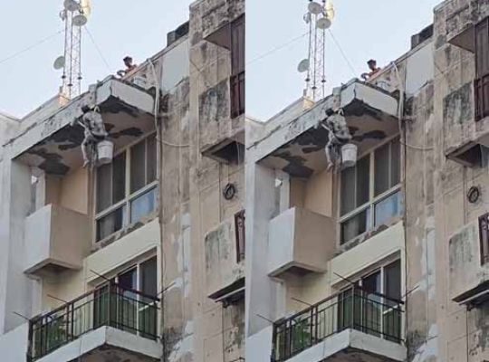 Rudrapur: Painter fell from the fifth floor of Metropolis Society! There was a commotion, the chairman was accused of negligence
