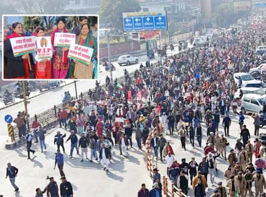 Outrage over Ankita Bhandari's murder: Crowds poured onto the streets of Dehradun demanding a CBI investigation! Police department on alert as march to Chief Minister's residence
