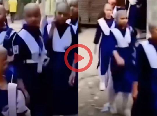 A commendable initiative: When a cancer-stricken student lost her hair, everyone in the school shaved their heads! The heartwarming video went viral on social media.