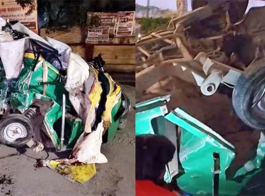 Horrific accident in Gwalior: An out-of-control Scorpio trying to escape from the police rams into an auto-rickshaw! Five members of the same family are killed, four are seriously injured.