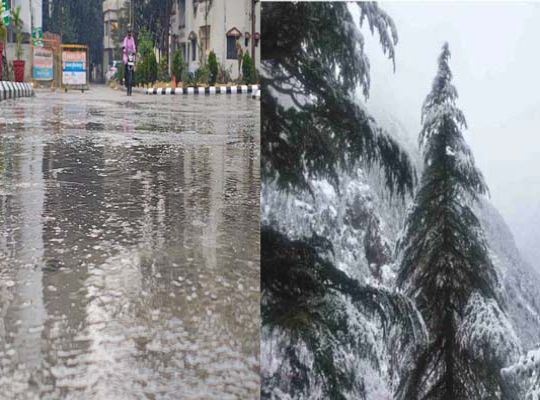 Nature's Two Faces in Uttarakhand: Heavy Rains Bring Back the Chill to Dehradun, While a White Blanket of Snow Carpets the Valleys of Auli.