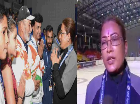 The thrill of winter sports in Uttarakhand: Athletes' spirited cheers resound at the 21st National Ice Skating Championship.