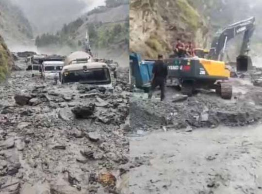 Rain wreaks havoc in Jammu & Kashmir! Several vehicles buried under debris due to landslides; situation critical as roads remain closed.