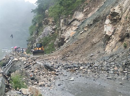 Torrential rains wreak havoc in Uttarakhand: Extremely heavy rainfall expected over the next 48 hours; 'Orange Alert' issued for five districts. Landslides block highways in the mountains, and rivers are in spate.