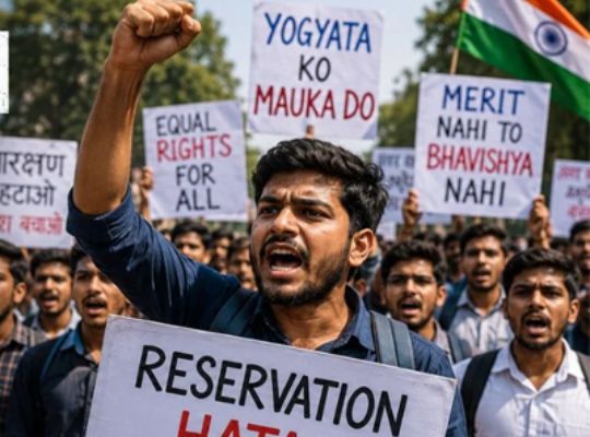 'Remove Reservation' movement gains momentum on social media with the slogan 'One Nation, One Identity &ndash; Indian'; claims 4.6 million followers.