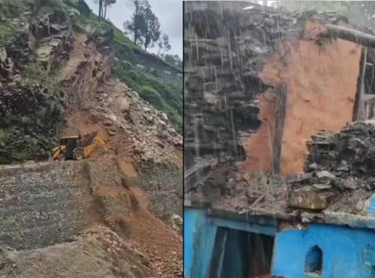 Uttarakhand: Rain raises concerns! House collapses in Bageshwar's Gheti village; 14 roads closed in Kapkot.