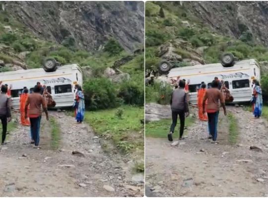 Uttarakhand: Tempo Traveller overturns on the road due to brake failure! 17 passengers were on board; several injured.