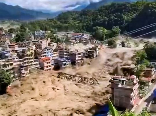 Devastation caused by floods in Nepal: Several villages and hydropower projects washed away! Seven dead; 291 foreigners, including 105 Indians, missing.