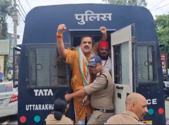 Uttarakhand: Chief Minister Dhami arrives in Rudrapur amidst rain; former MLA Thukral detained while on his way to submit a memorandum.