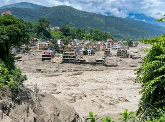 Breaking News: Panic grips Nepal again following the glacier tragedy! Alert issued over a potential breach of a water barrier on the Tibet side; fears of a sudden surge of water.