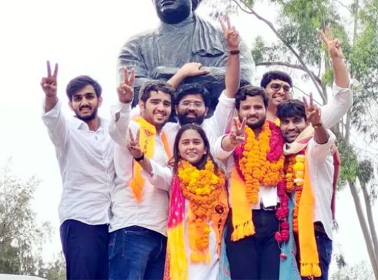 The equation has changed in the Delhi University Students' Union election! ABVP's Yash Dabas won the post of President by defeating NSUI's Vijay Shankar Meena by 2,053 votes.