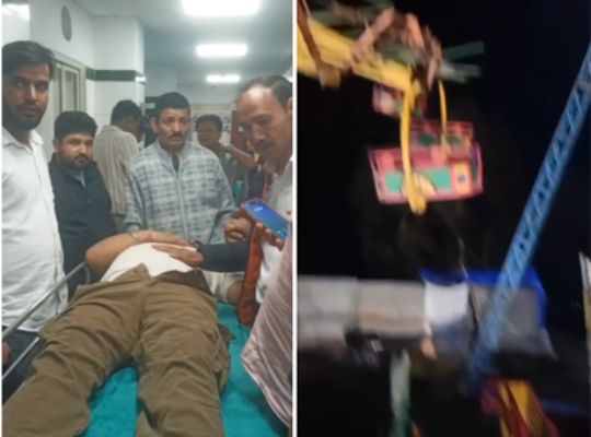 Major accident at the Almora Nanda Devi Fair: A young man and a woman fell after a ride broke down. The young man suffered fractures in both legs, and chaos ensued at the Adams Inter College grounds.